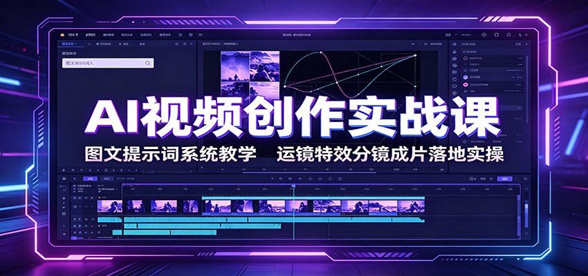 AI视频创作实战课：图文提示词系统教学，运镜特效分镜成片落地实操-小白项目网