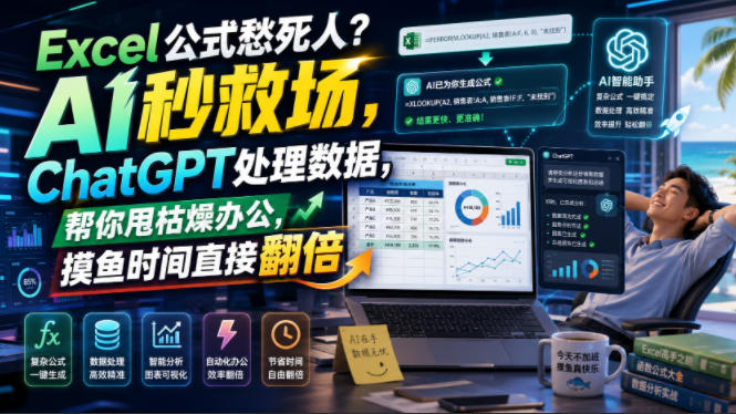 Excel公式愁死人？AI秒救场，ChatGPT处理数据，帮你甩枯燥办公，摸鱼时间直接翻倍【原创双语字幕】-小白项目网