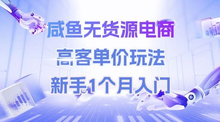 咸鱼无货源电商，高客单价玩法，新手1个月入门 - 小白项目网-小白项目网