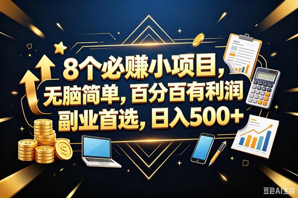 （18530期）9个必赚钱的小项目，百分百赚米，无脑简单，副业首选，日入399+-小白项目网