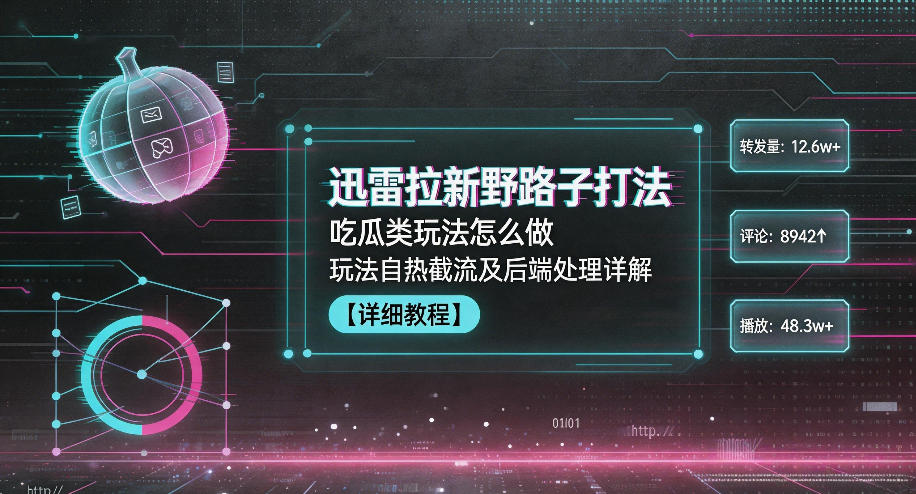 迅雷拉新野路子打法，吃瓜类玩法怎么做，玩法自热截流及后端处理详解-小白项目网