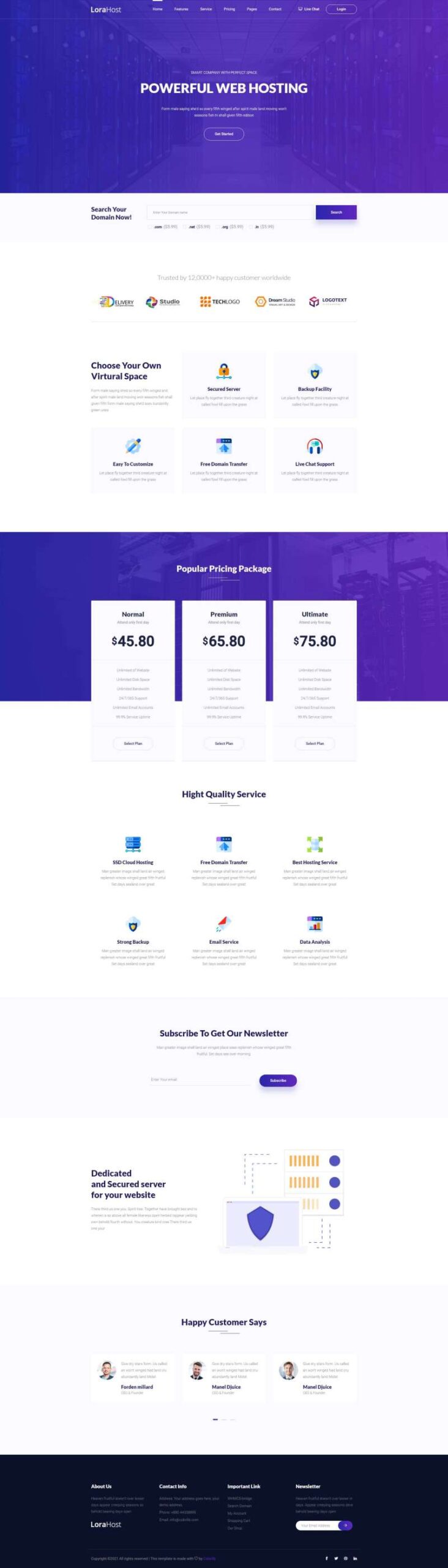 虚拟主机域名服务器托管html网站模板-小白项目网