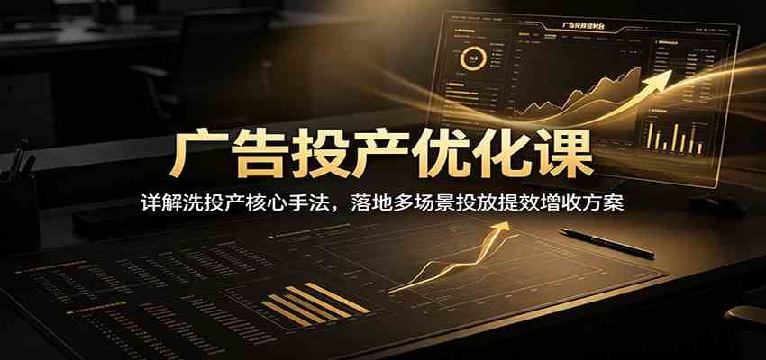 广告投产优化课：详解洗投产核心手法，落地多场景投放提效增收方案-小白项目网