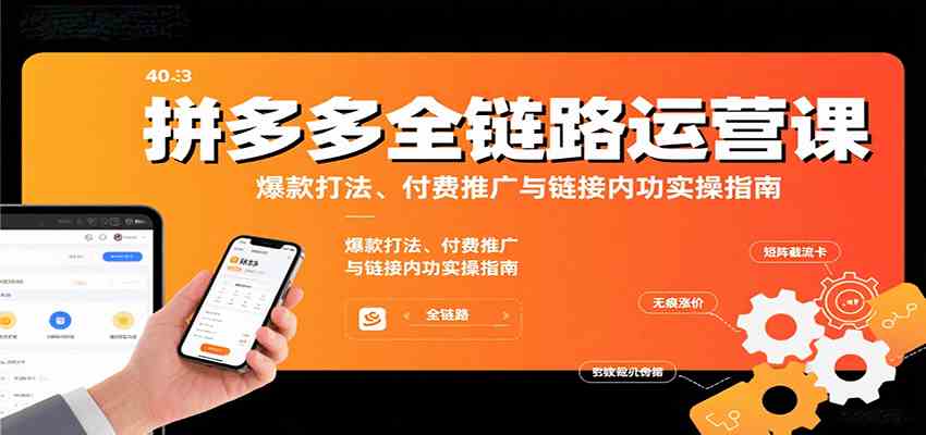 拼多多全链路运营课，爆款打法、付费推广与链接内功实操指南 - 小白项目网-小白项目网
