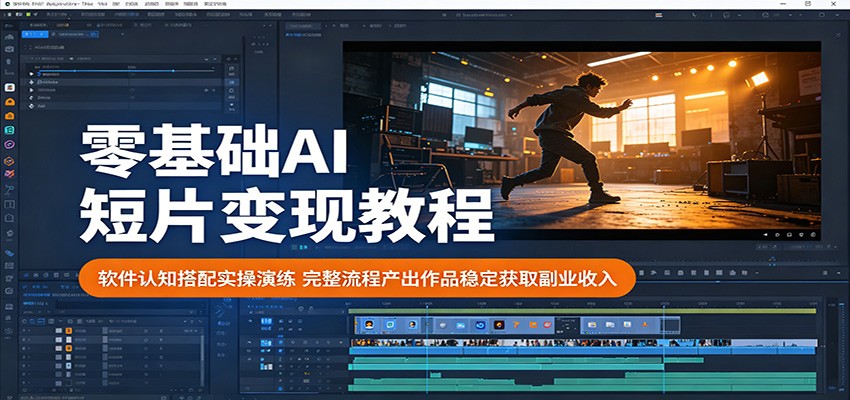 零基础AI短片变现教程：软件认知搭配实操演练，完整流程产出作品稳定获取副业收入-小白项目网