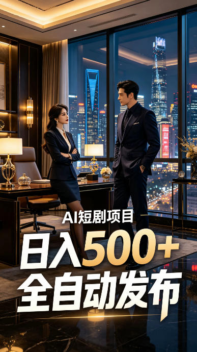 快手AI短剧自动发布，矩阵批量运营变现，轻资产副业项目，日入500+【揭秘】-小白项目网