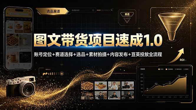 (19154期)图文带货项目速成1.0:账号定位+赛道选择+选品+素材拍摄+内容发布+豆荚投放全流程-小白项目网
