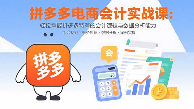 （15767期）拼多多电商会计实战课：轻松掌握拼多多特有的会计逻辑与数据分析能力-小白项目网
