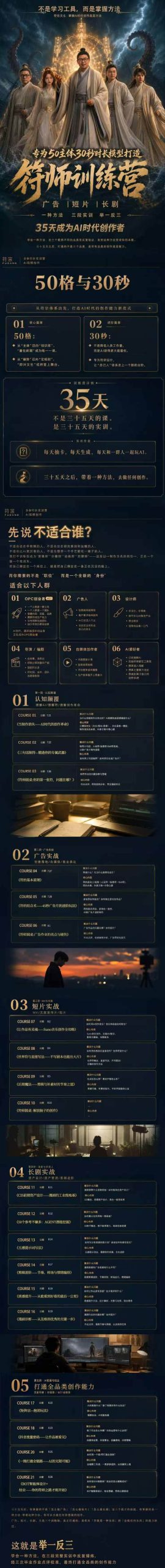 （20179期）符师训练营-35天成为AI时代创作者，广告+短片+漫剧+智能体四大实战方向，掌握从创意到上线的完整工作流-小白项目网