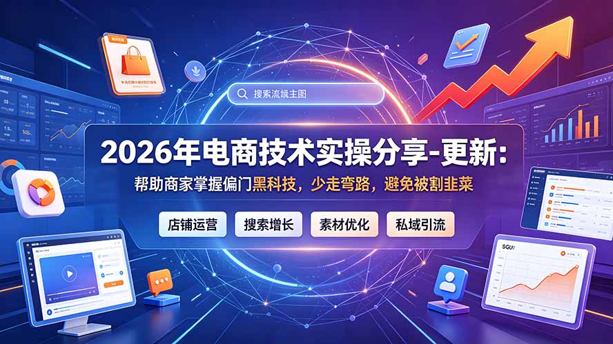 2026年电商技术实操分享-更新7月：帮助商家掌握偏门黑科技，少走弯路，避免被割韭菜-小白项目网