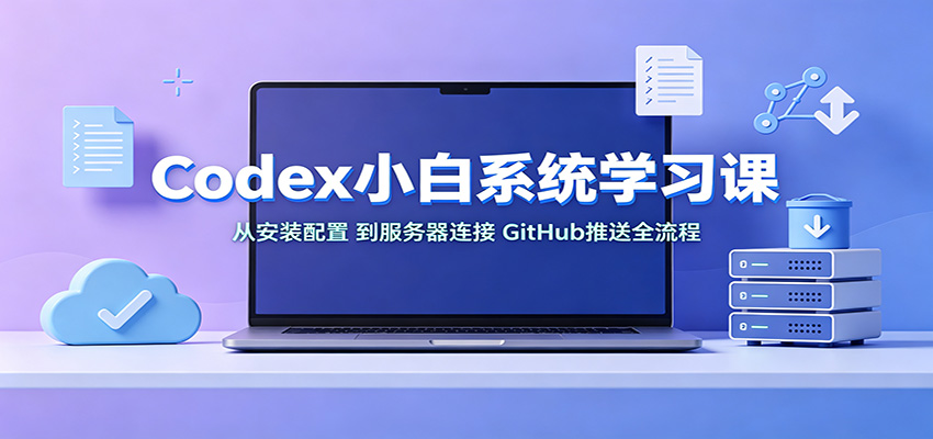 Codex小白系统学习课：小从安装配置，到服务器连接、GitHub推送全流程-小白项目网