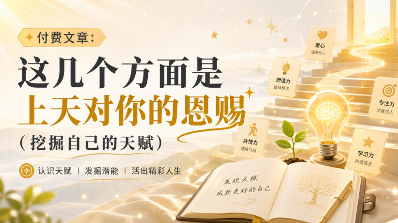 付费文章：这几个方面是上天对你的恩赐（挖掘自己的天赋）-小白项目网