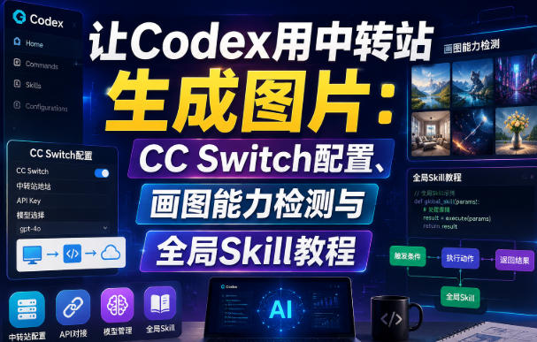 让Codex用中转站生成图片：CC Switch配置、画图能力检测与全局Skill教程-小白项目网