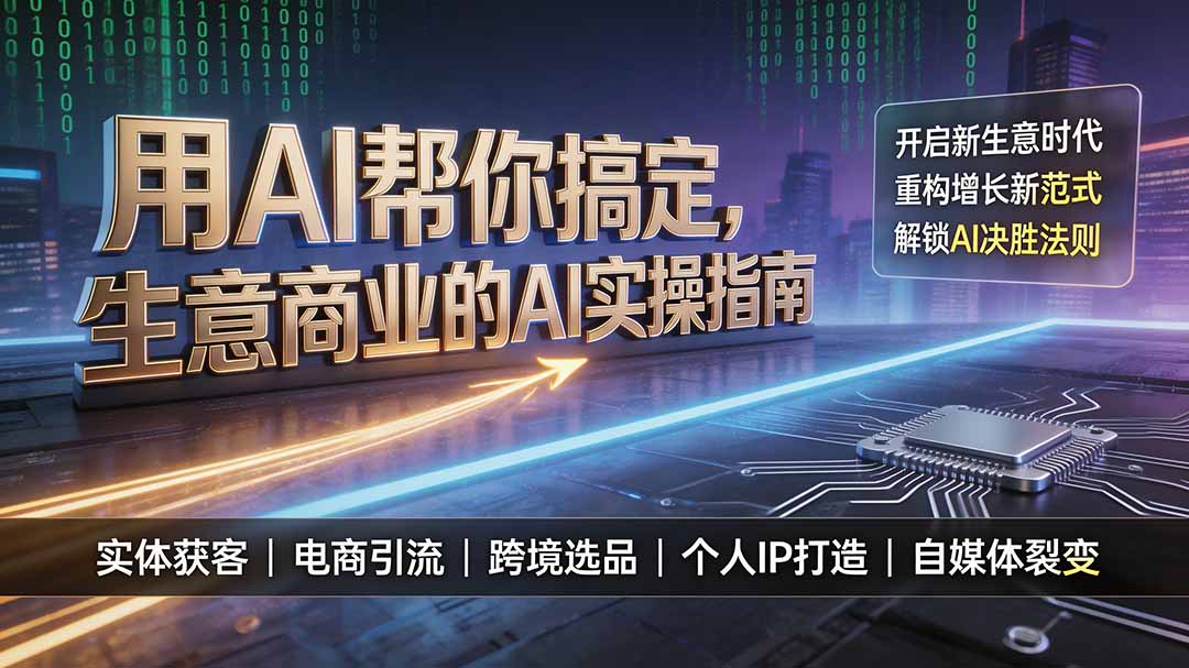 用AI帮你搞定，生意商业的AI实操指南，开启新生意时代，重构增长新范式，解锁AI时代决胜法则-小白项目网