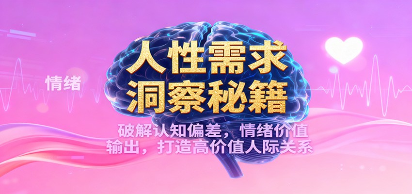 人性需求洞察秘籍，破解认知偏差，情绪价值输出，打造高价值人际关系-小白项目网