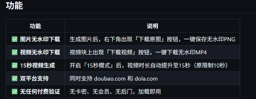 豆包生成15秒视频——浏览器插件，开源免费，纯净无验证，无需任何激活码-小白项目网