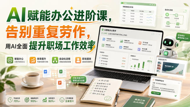 AI赋能办公进阶课，告别重复劳作，用AI全面提升职场工作效率-小白项目网