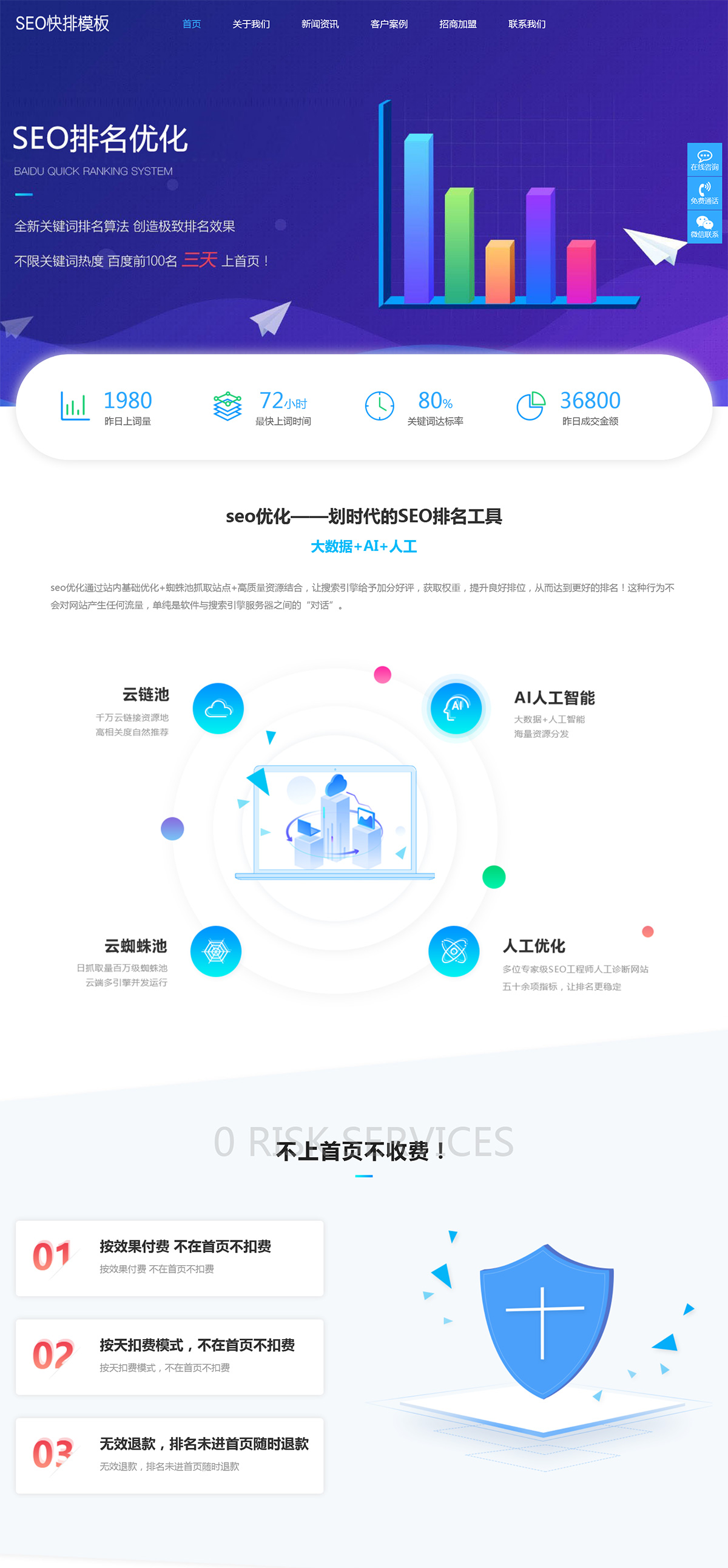 图片[1]-自适应SEO快排网络公司pbootcms网站模板 - 小白项目网-小白项目网