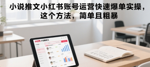 小说推文小红书账号运营快速爆单实操，这个方法，简单且粗暴-小白项目网