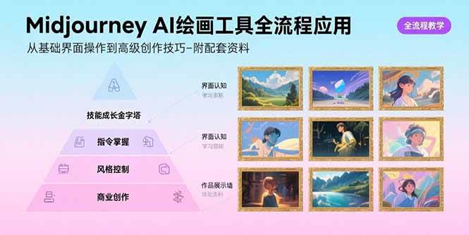 （15628期）Midjourney AI绘画工具全流程应用，从基础界面操作到高级创作-附配套资料-小白项目网