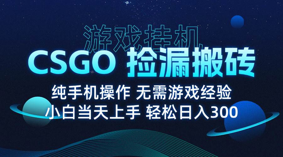 （15820期）8月最新游戏搬砖，CSGO纯挂机，不需要玩游戏，实现真挂机，月入1W+-小白项目网