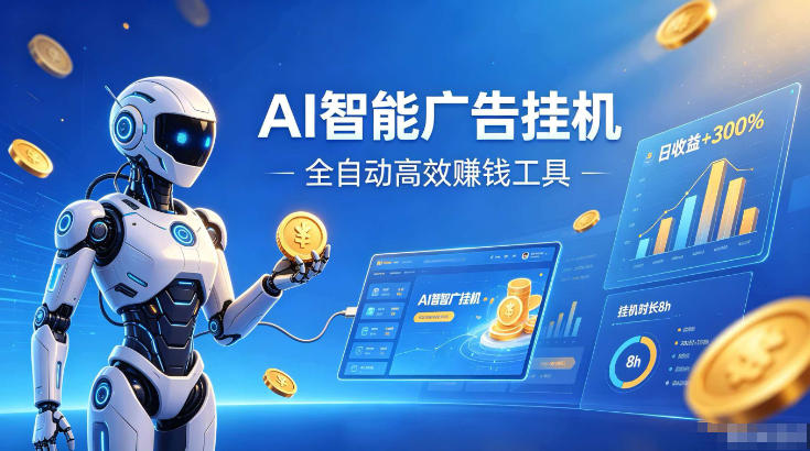 AI智能广告挂G，在家自动賺收益，全程无需人工操作、不用直播、不用拉人【揭秘】-小白项目网