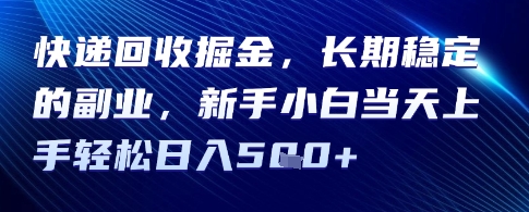 快递回收掘金，长期稳定的副业，新手小白当天上手轻松日入5张-小白项目网