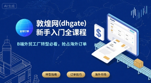 敦煌网(dhgate)新手入门全课程，B端外贸工厂转型必看，抢占海外订单 - 小白项目网-小白项目网