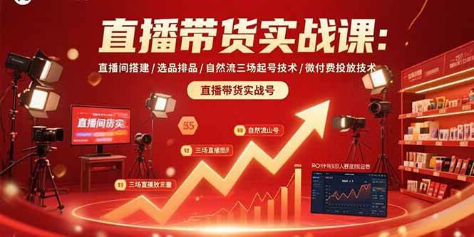 （15729期）直播带货实战课：直播间搭建/选品排品/自然流三场起号技术/微付费投放技术-小白项目网