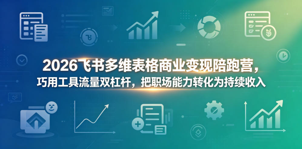 2026飞书多维表格商业变现陪跑营，巧用工具流量双杠杆，把职场能力转化为持续收入-小白项目网