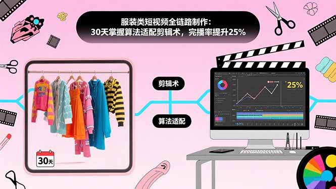 （15655期）服装类短视频全链路制作：30天掌握算法适配剪辑术，完播率提升25%-小白项目网