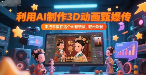 利用AI制作3D动画甄嬛传，流量爆了，手把手教你这个AI新玩法，轻松涨粉 - 小白项目网-小白项目网