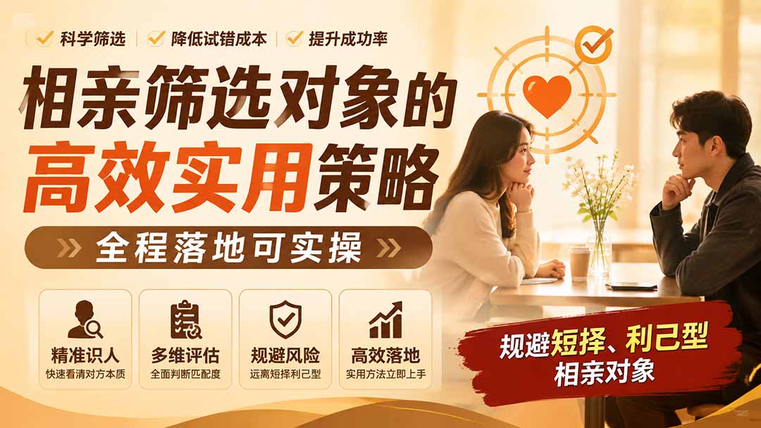 付费文章：相亲筛选对象的高效实用策略，全程落地可实操，规避短择、利己型相亲对象-小白项目网