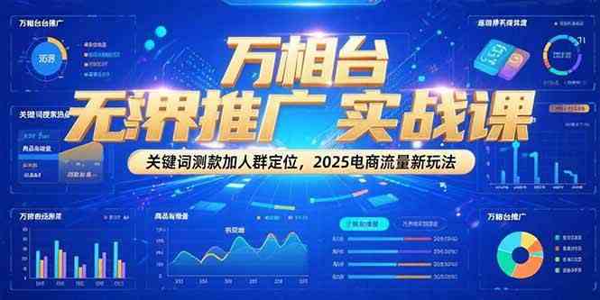 万相台无界推广实战课，关键词测款加人群定位，2025电商流量新玩法-小白项目网