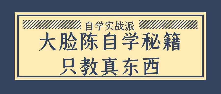 大脸陈自学秘籍只教真东西-小白项目网