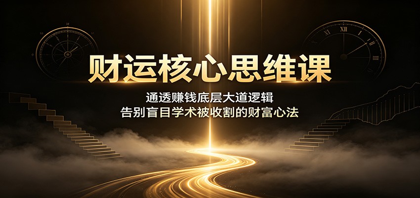 财运核心思维课：通透赚钱底层大道逻辑，告别盲目学术被收割的财富心法-小白项目网
