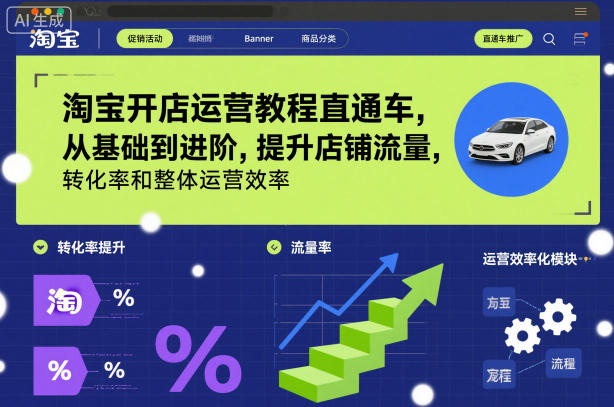 淘宝开店运营教程直通车,从基础到进阶,提升店铺流量,转化率和整体运营效率(更新26年07月11日)-小白项目网