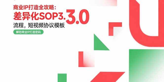 （15486期）商业IP打造全攻略：差异化SOP3.0流程，短视频协议模板，婚恋项目实战案例-小白项目网