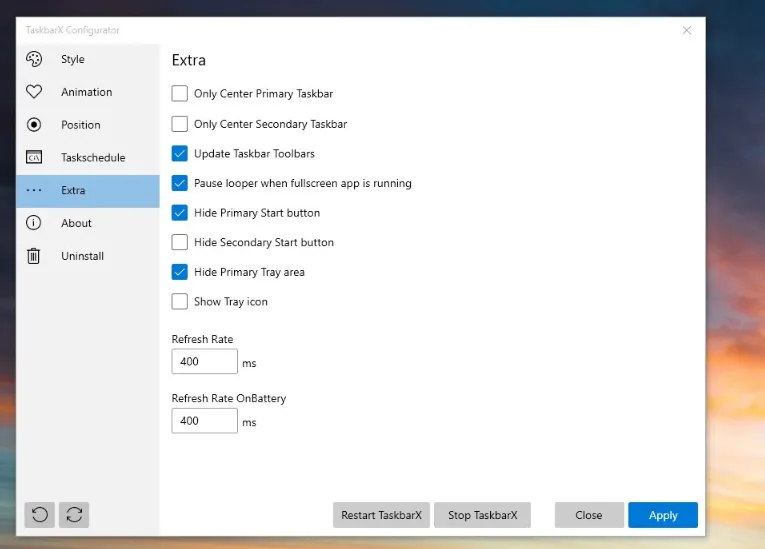 TaskbarX(Win10任务栏美化与增强工具)-小白项目网