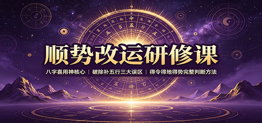 顺势改运研修课：八字喜用神核心，破除补五行三大误区，得令得地得势完整判断方法-小白项目网