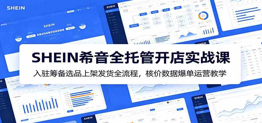 SHEIN希音全托管开店实战课：入驻筹备选品上架发货全流程，核价数据爆单运营教学-小白项目网