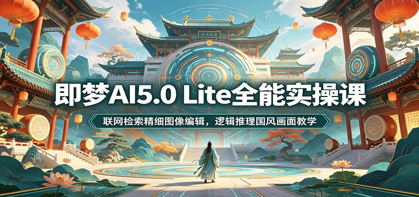即梦AI5.0 Lite全能实操课:联网检索精细图像编辑,逻辑推理国风画面教学-小白项目网