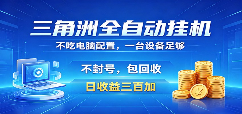三角洲全自动挂机项目，防封稳账号，日收益300+，收益全程包回收，省心稳赚-小白项目网