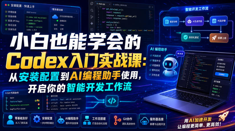 小白也能学会的Codex入门实战课:从安装配置到AI编程助手使用,开启你的智能开发工作流-小白项目网