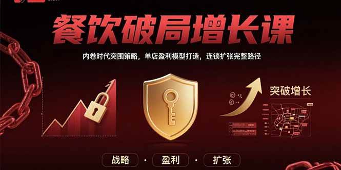（15541期）餐饮破局增长课：内卷时代突围策略，单店盈利模型打造，连锁扩张完整路径 - 小白项目网-小白项目网
