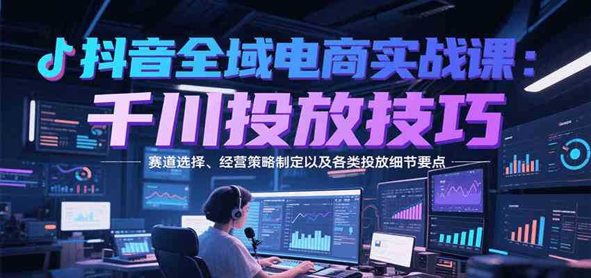 抖音全域电商实战，千川投放技巧，赛道选择、经营策略制定以及各类投放细节要点 - 小白项目网-小白项目网