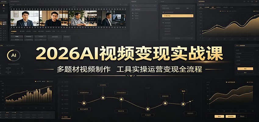 2026AI视频变现实战课：多题材视频制作，工具实操运营变现全流程-小白项目网
