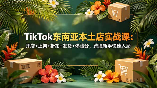 TikTok东南亚本土店实战课:开店+上架+折扣+发货+体验分,跨境新手快速入局-小白项目网