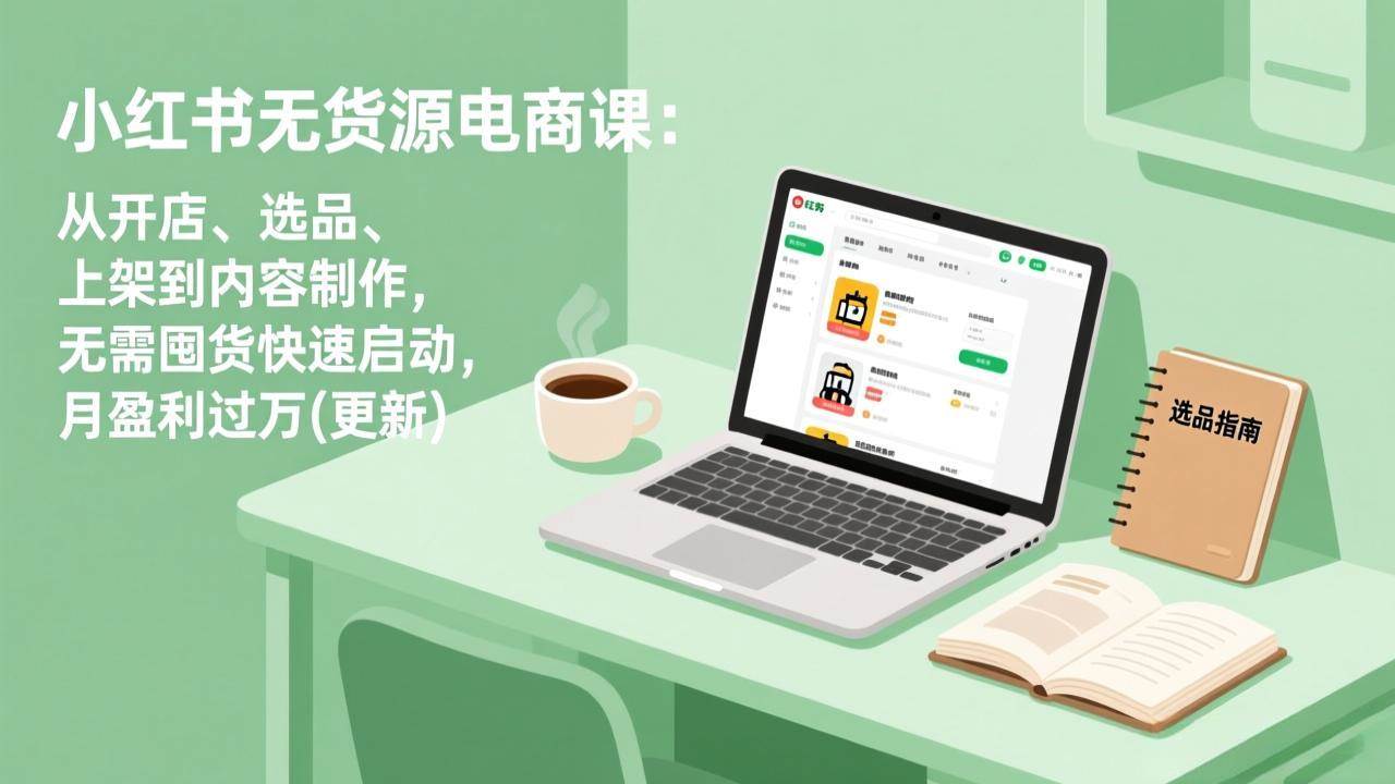 （19512期）小红书无货源电商课(7月更新)：从开店、选品、上架到内容制作，无需囤货快速启动，月盈利过万-小白项目网