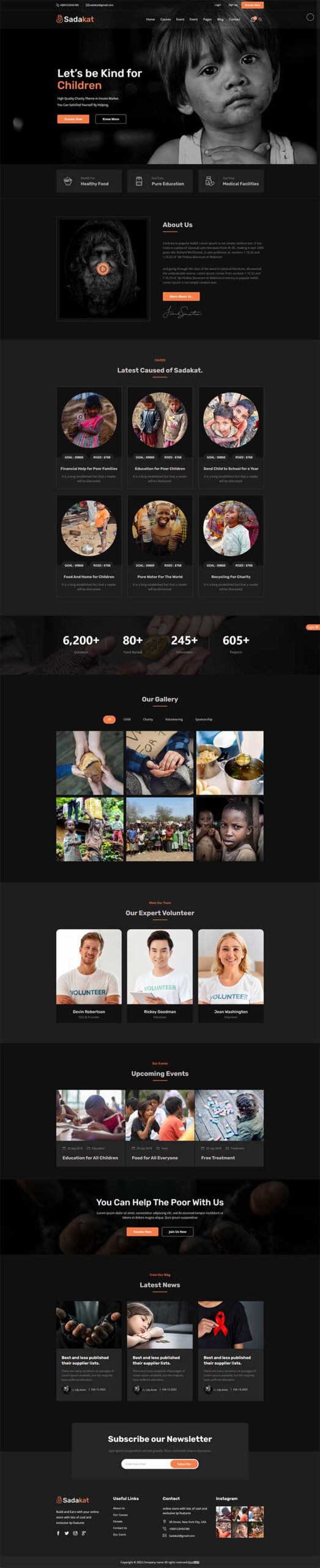 慈善公益机构捐赠捐款html5网页模板-小白项目网